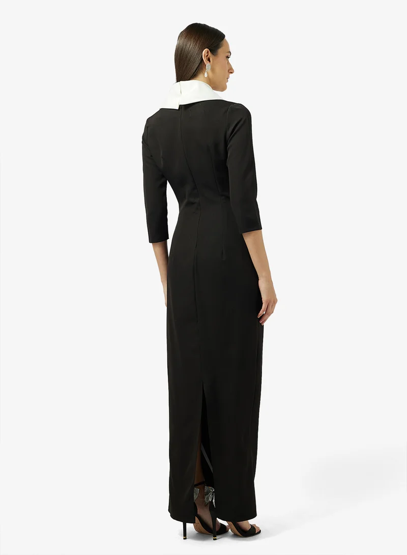 Namshi x Contrast Tone Gown With Statement Bow